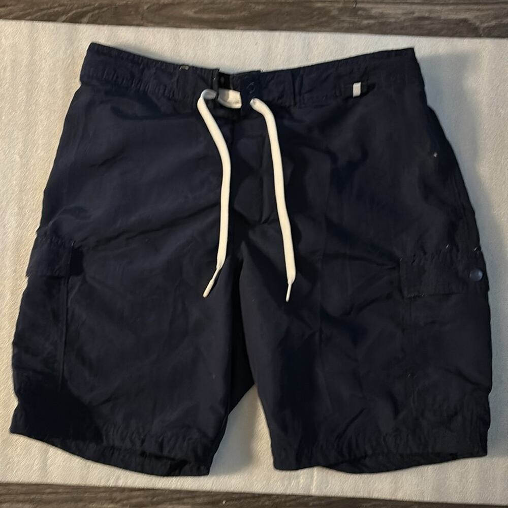 H&M Mens/Boys Navy Lined Two Pocket Board Shorts M Swim Nautical Preppy Classic